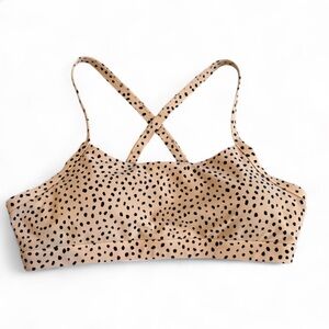 White Fox Boutique x Sarah's Day sports bra tan and black speckle/cheetah XL